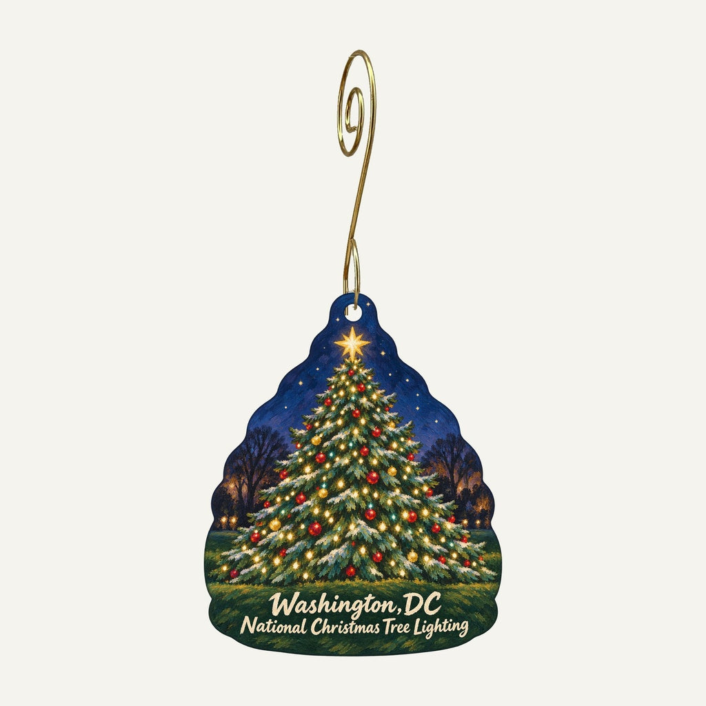 National Archives Store Christmas custom wood ornament OC54 hanging on hook