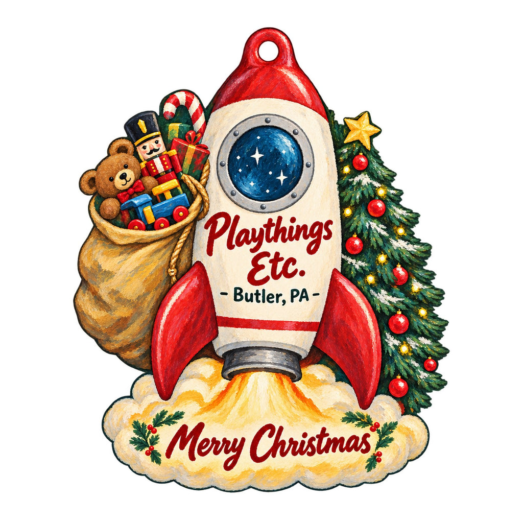 Playthings Etc. Christmas custom wood ornament OC552 on white