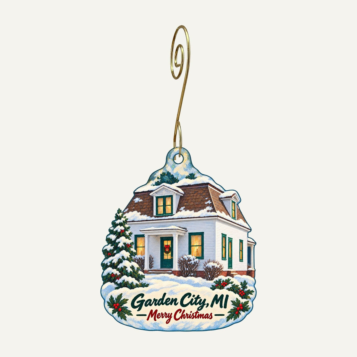 Westmon Works Christmas custom wood ornament OC555 hanging on hook