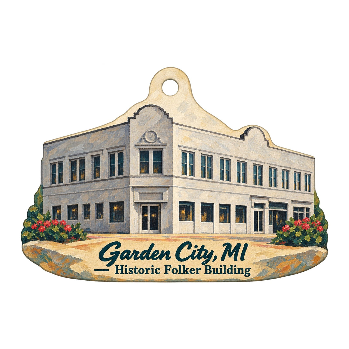 Westmon Works Town Icon custom wood ornament OC556 on white