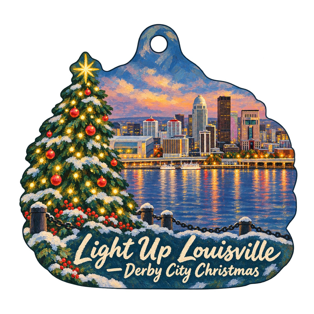Peace of the Earth Christmas custom wood ornament OC558 on white