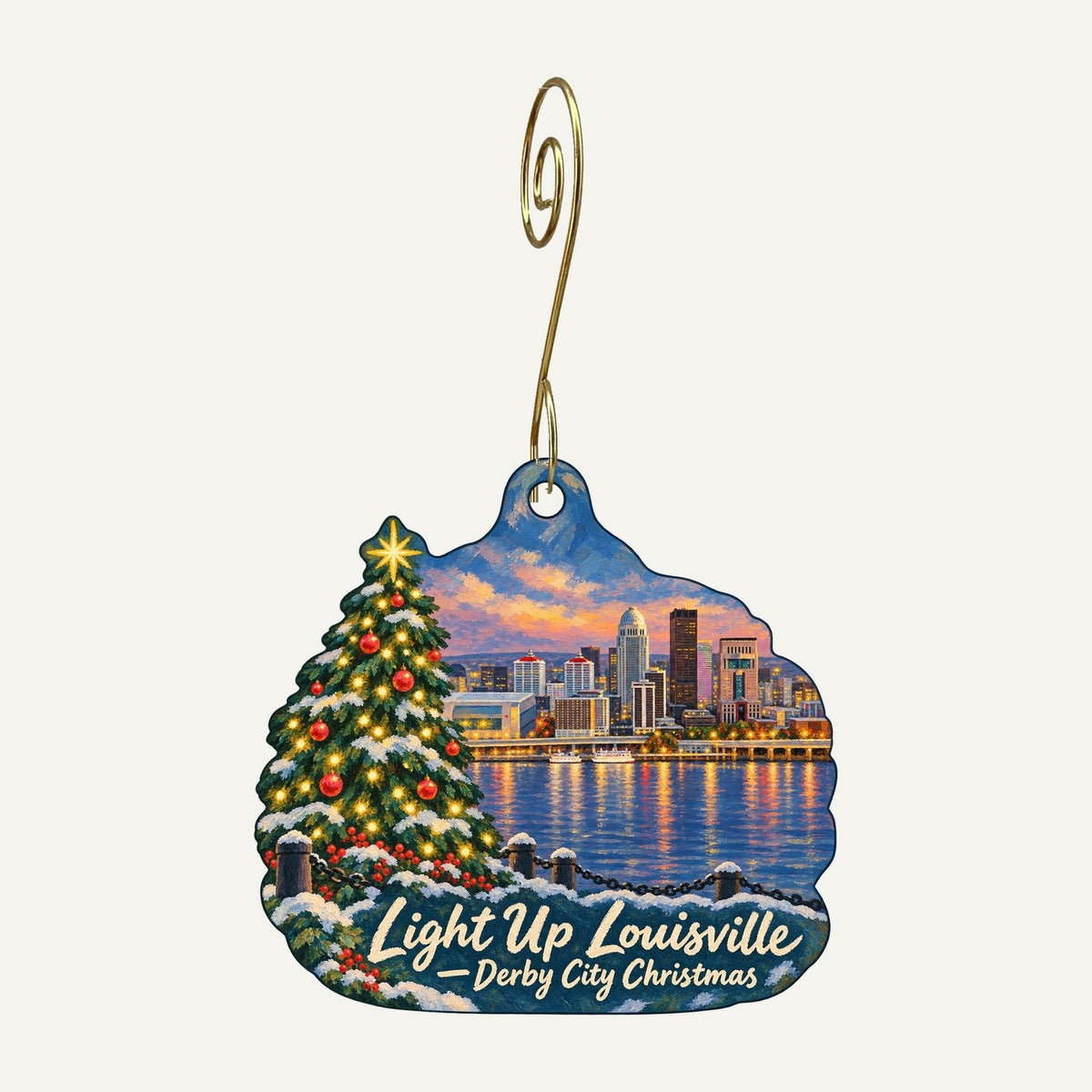 Peace of the Earth Christmas custom wood ornament OC558 hanging on hook