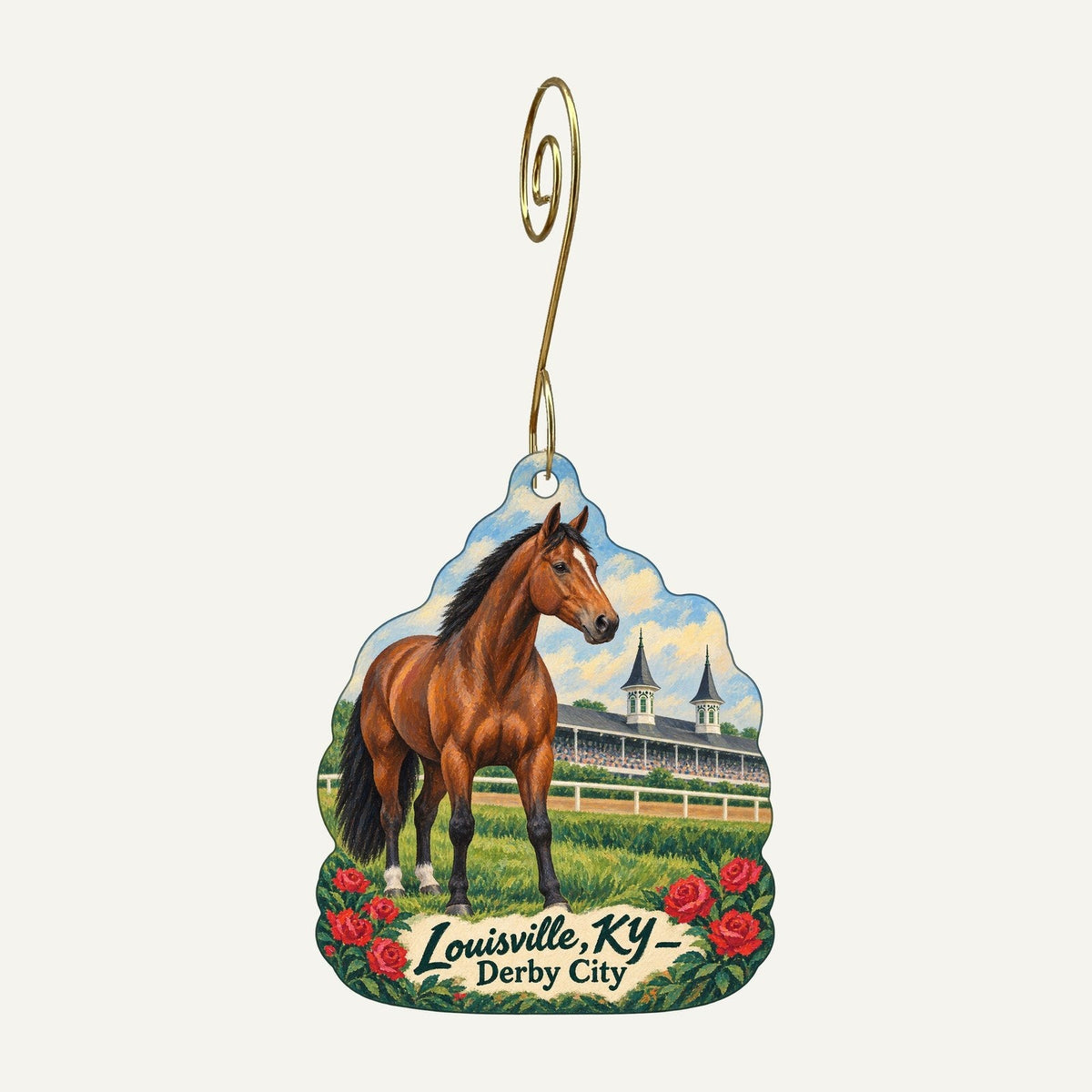 Peace of the Earth Town Icon custom wood ornament OC559 hanging on hook