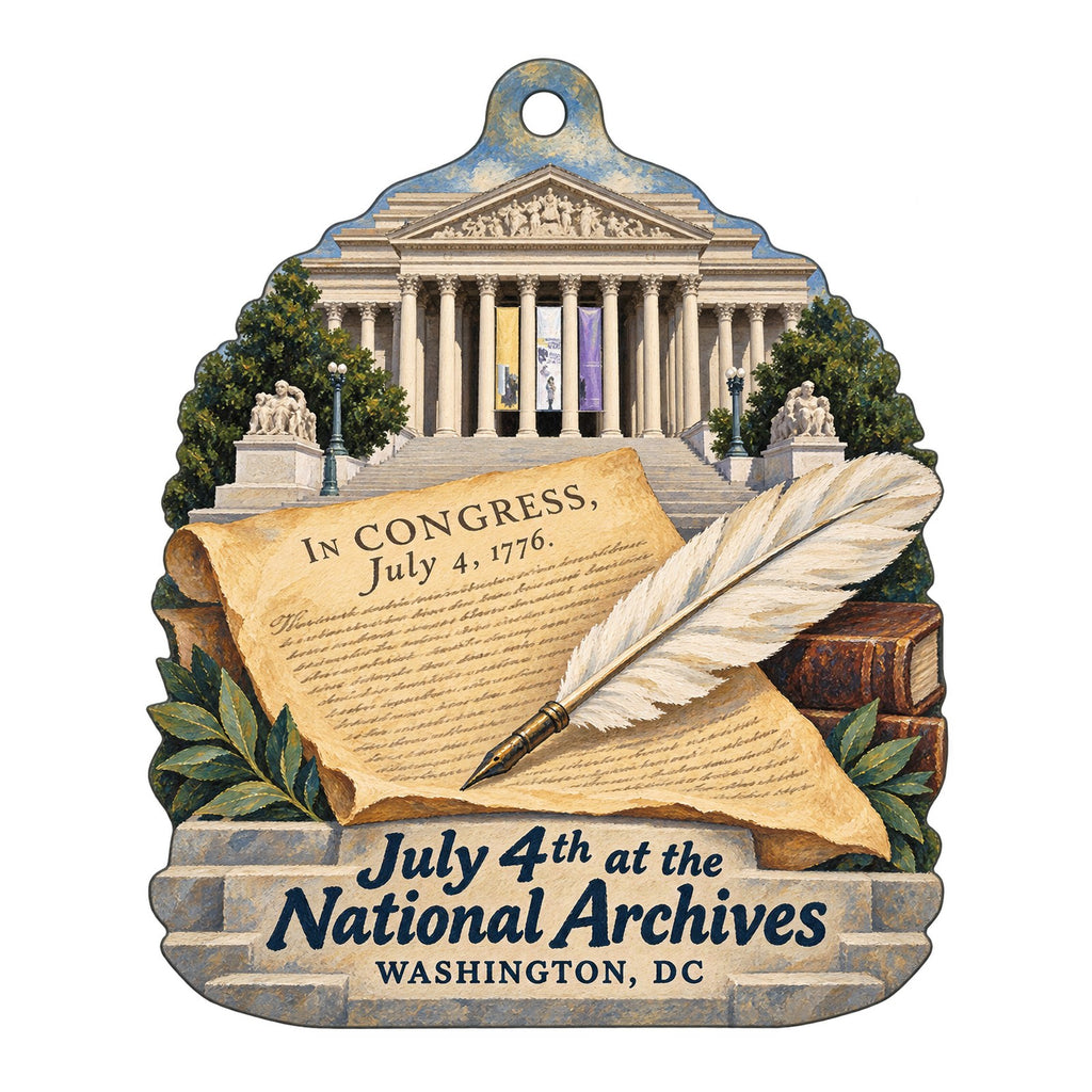National Archives Store Town Icon custom wood ornament OC55 on white