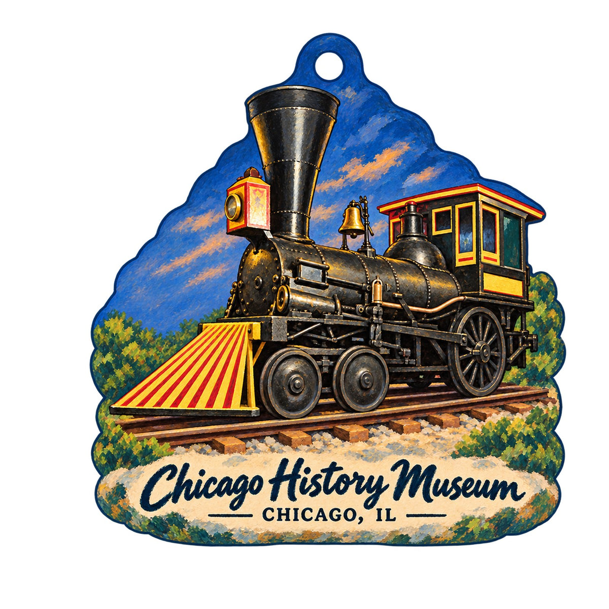 Chicago History Museum Store Logo custom wood ornament OC560 on white