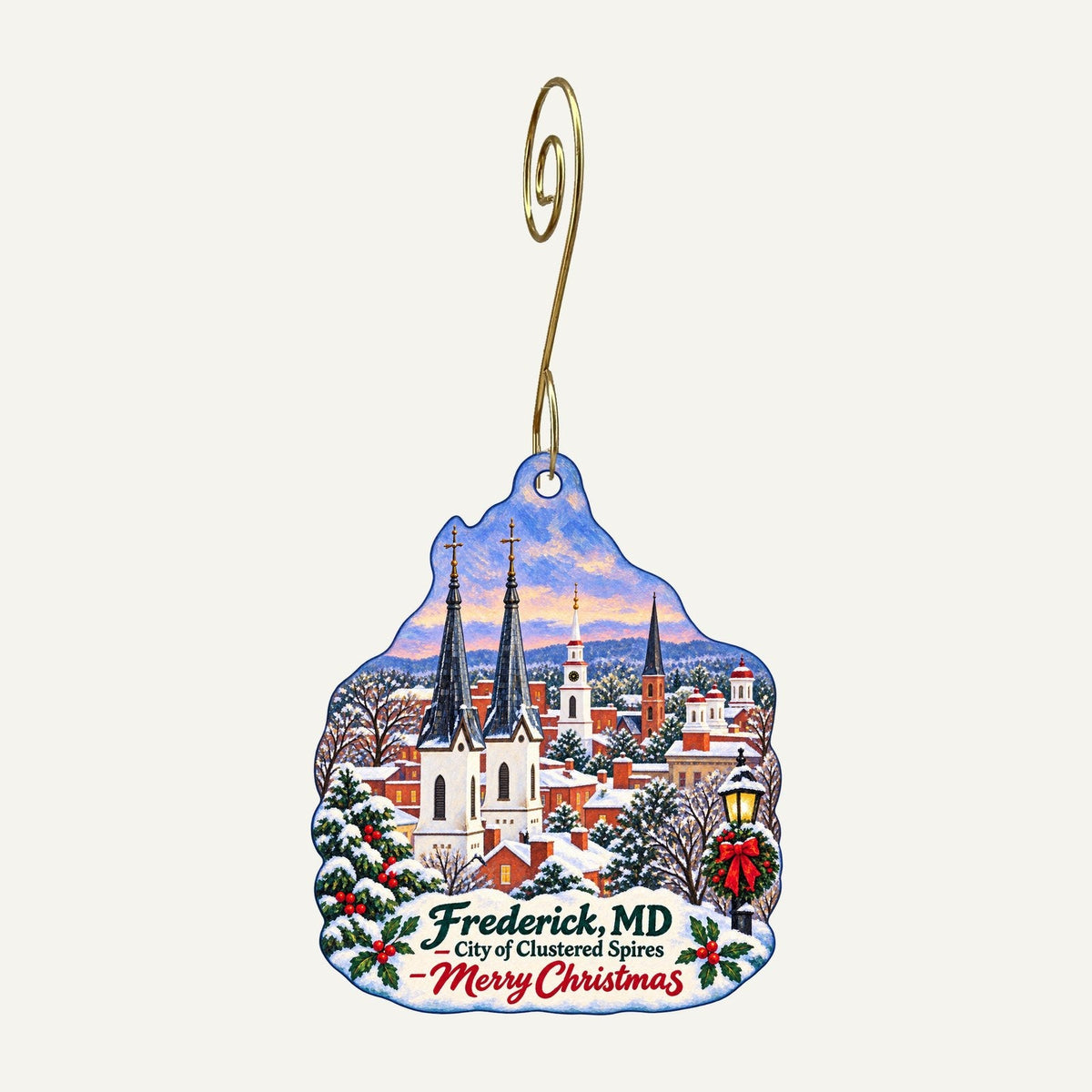 Oddbelle Christmas custom wood ornament OC564 hanging on hook