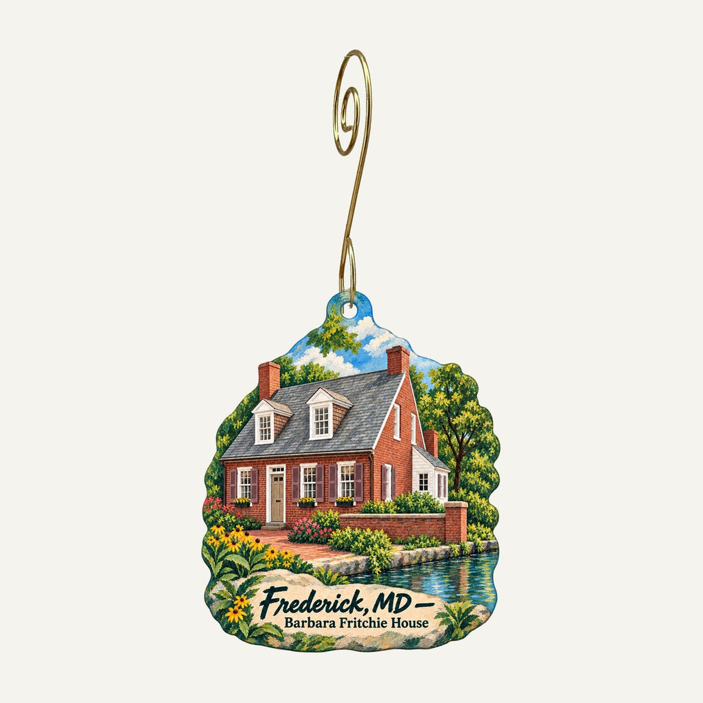 Oddbelle Town Icon custom wood ornament OC565 hanging on hook
