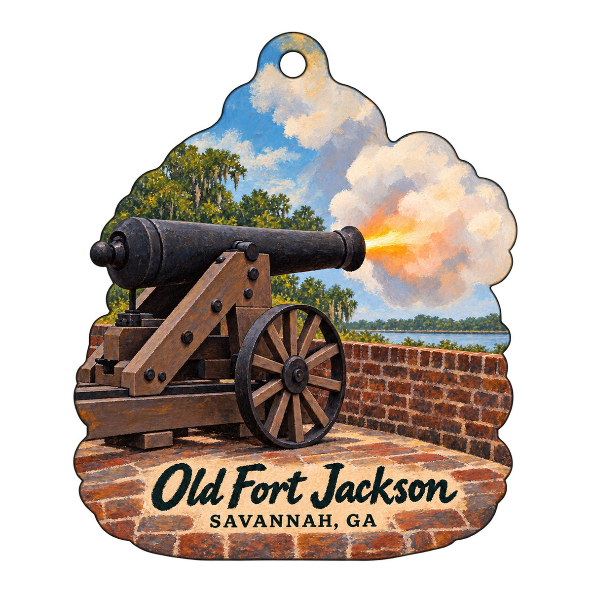 Coastal Heritage Society / Savannah History Museum Town Icon custom wood ornament OC568 on white