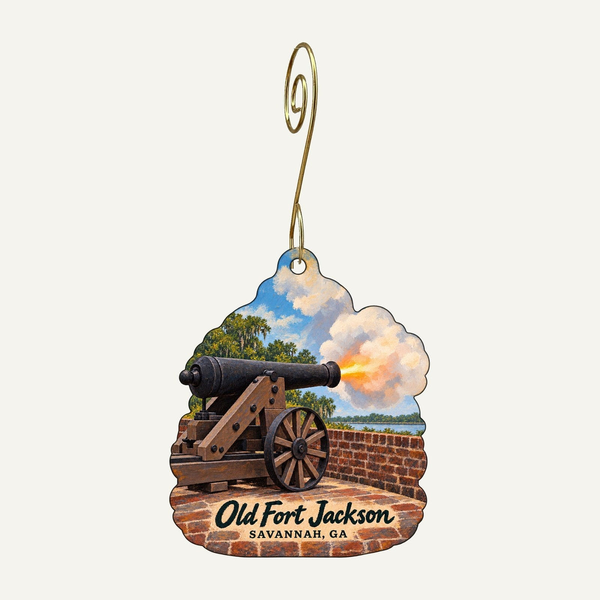 Coastal Heritage Society / Savannah History Museum Town Icon custom wood ornament OC568 hanging on hook