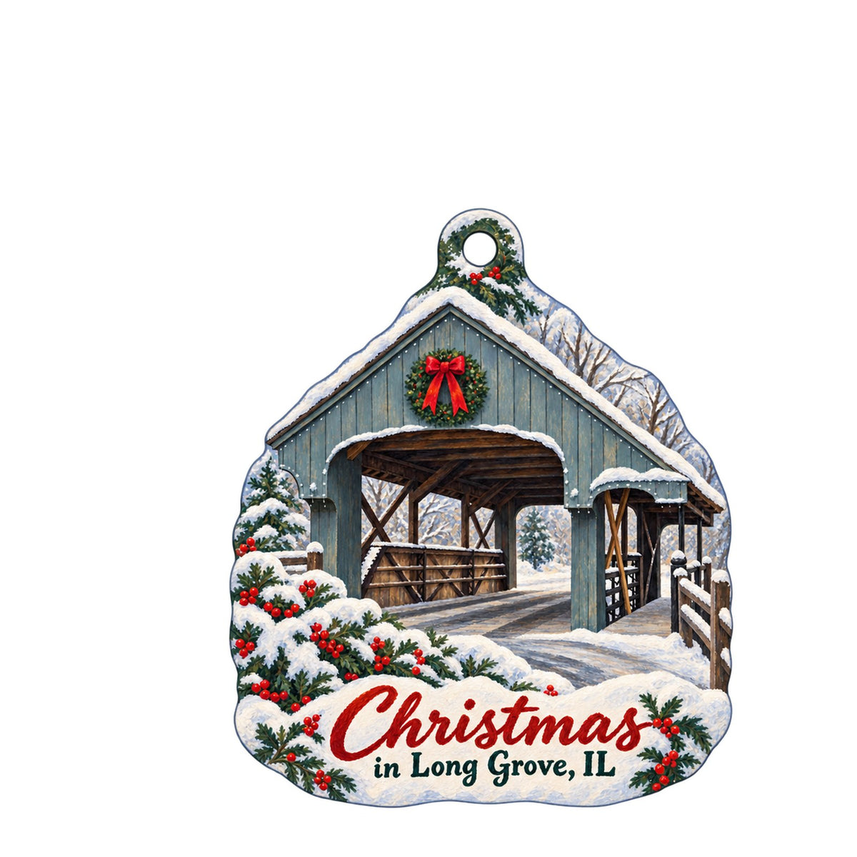 Epilogue Arts Christmas custom wood ornament OC570 on white