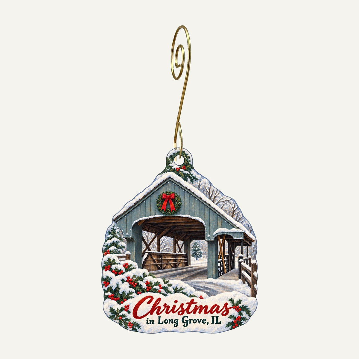 Epilogue Arts Christmas custom wood ornament OC570 hanging on hook
