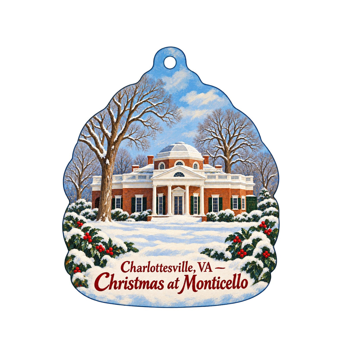 J Fenton Christmas custom wood ornament OC573 on white