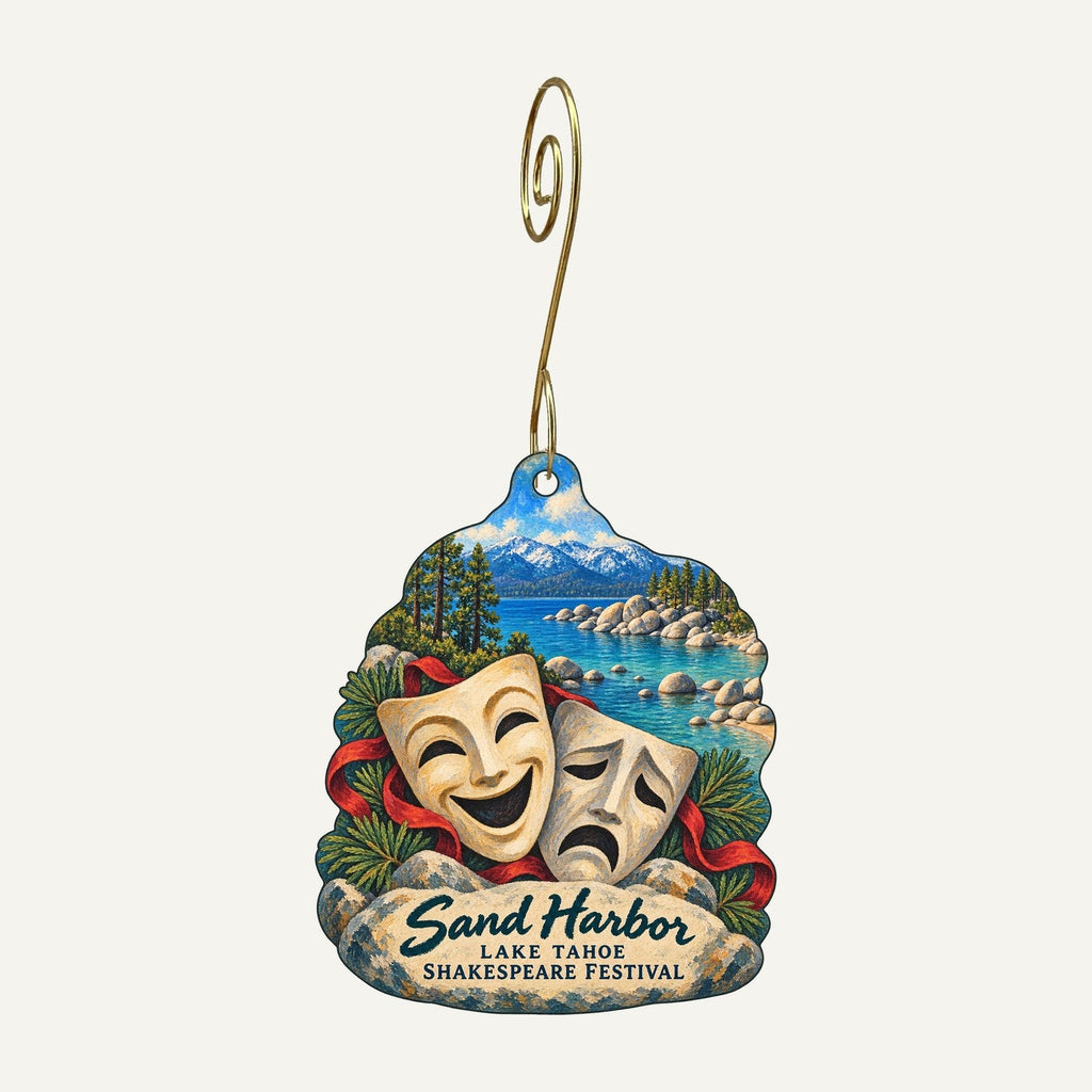 Lake Tahoe Nevada State Park Town Icon custom wood ornament OC580 hanging on hook
