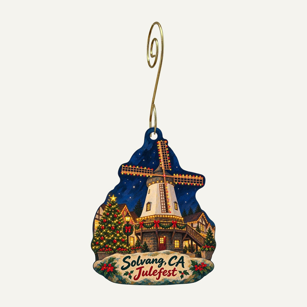Gerda's Iron Art Gift Shop Christmas custom wood ornament OC582 hanging on hook