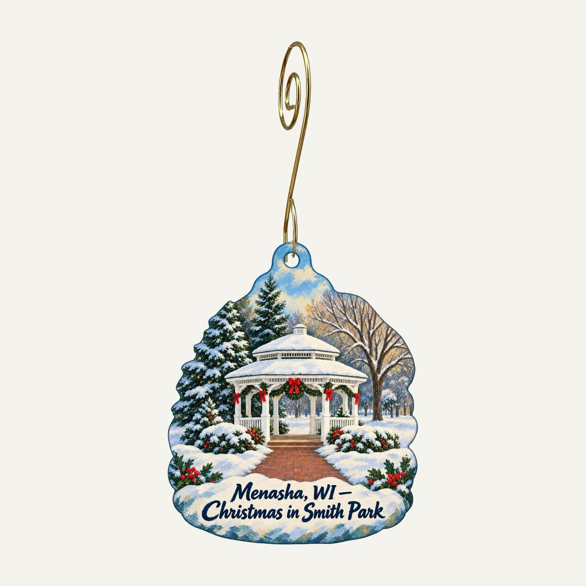 WeatherVane Restaurant Christmas custom wood ornament OC585 hanging on hook
