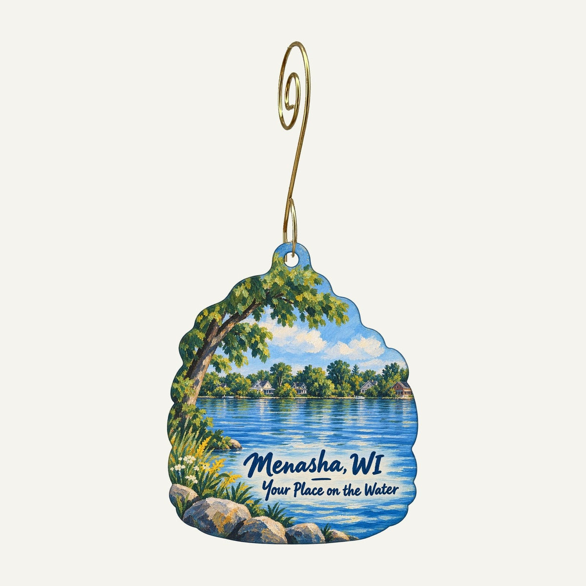 WeatherVane Restaurant Town Icon custom wood ornament OC586 hanging on hook