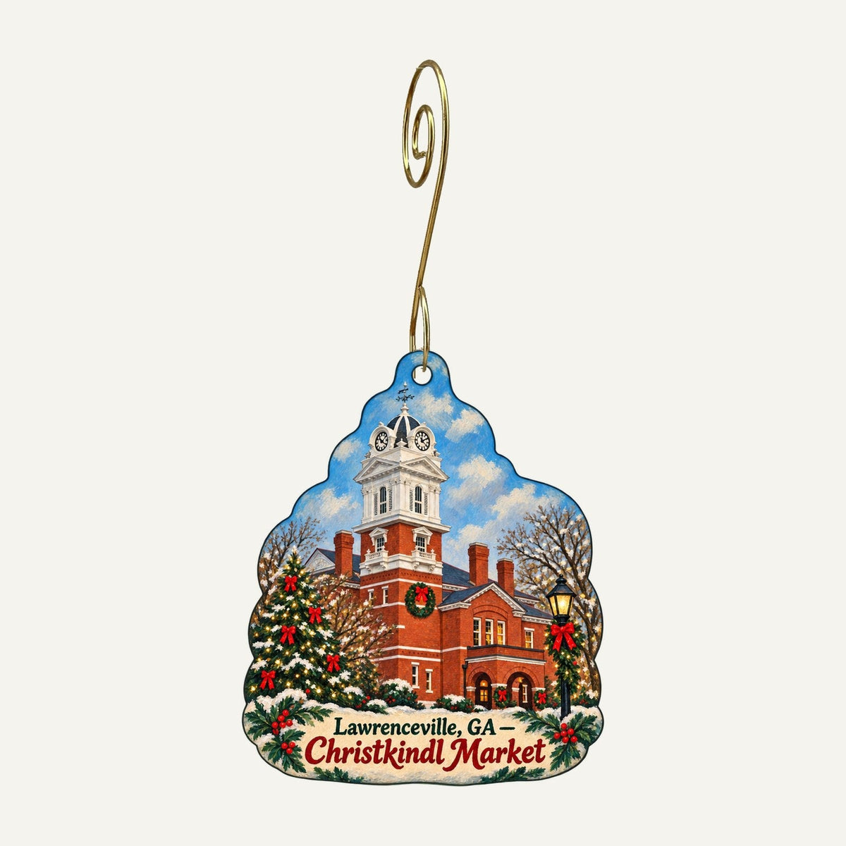 Sparkle Designs Christmas custom wood ornament OC588 hanging on hook