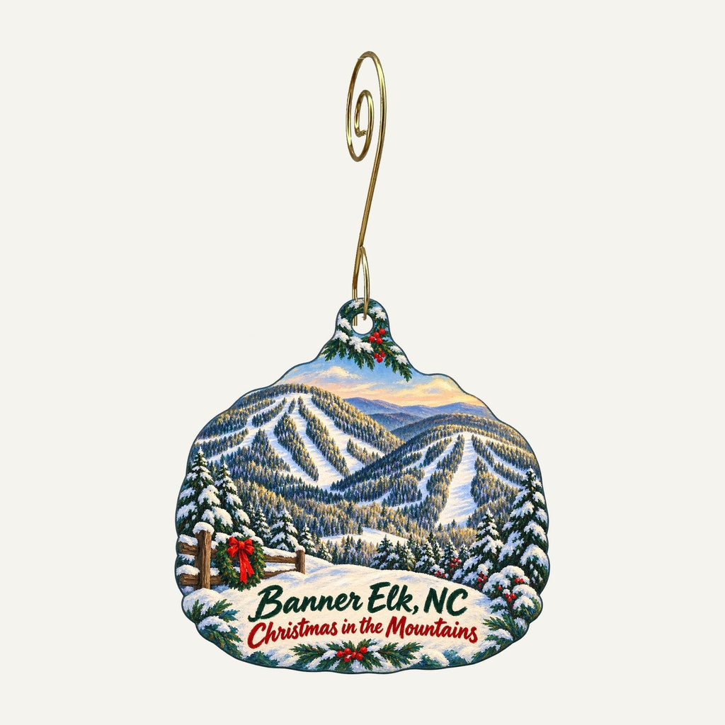 Mast General Store Christmas custom wood ornament OC594 hanging on hook