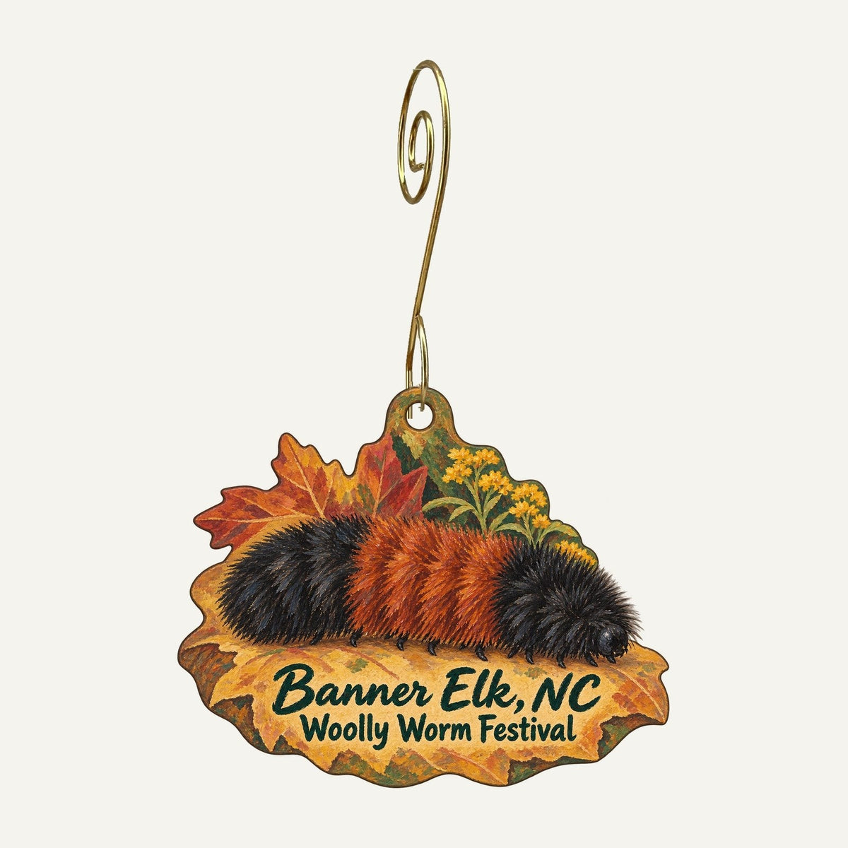 Mast General Store Town Icon custom wood ornament OC595 hanging on hook
