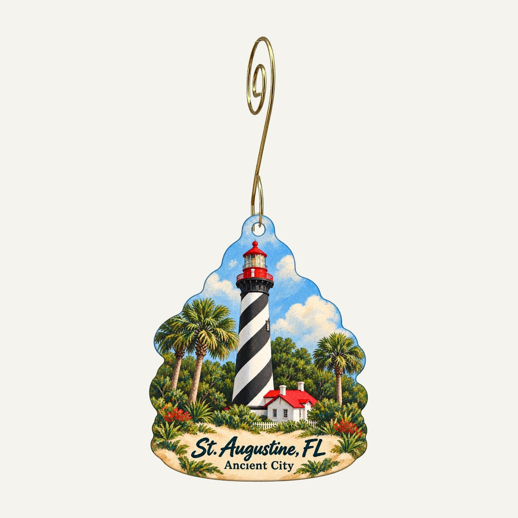 Silver Feather Jewelry and Gifts Town Icon custom wood ornament OC598 hanging on hook