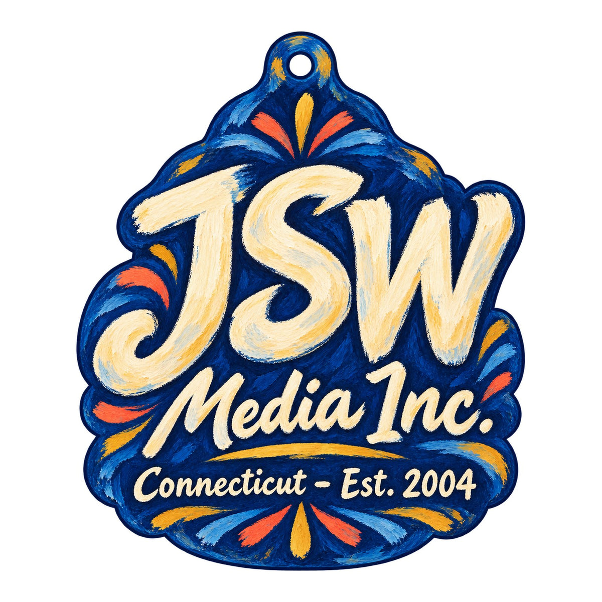 JSW Media Inc. Logo custom wood ornament OC59 on white