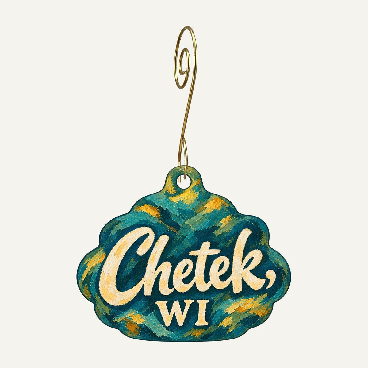 It's My Lucky Day Unique Boutique Town Icon custom wood ornament OC601 hanging on hook