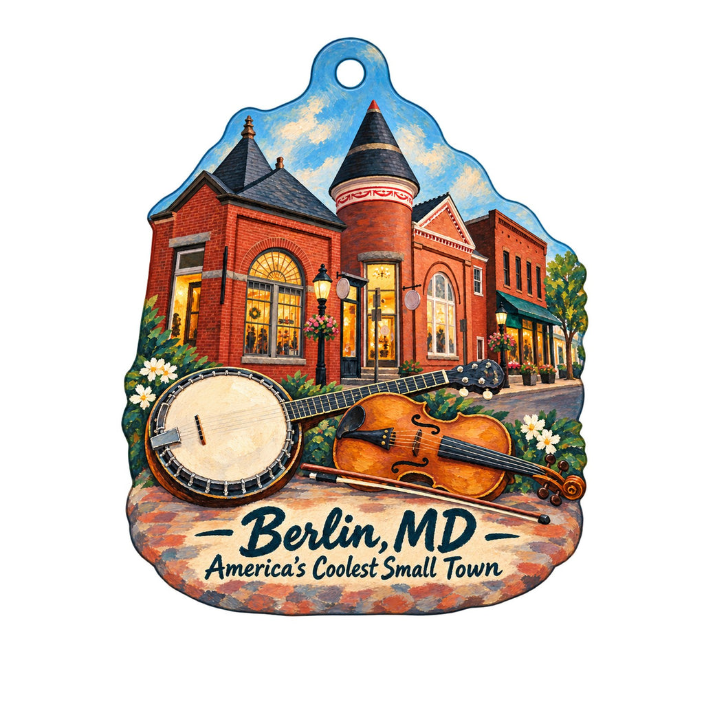 Assateague Outfitters Town Icon custom wood ornament OC604 on white