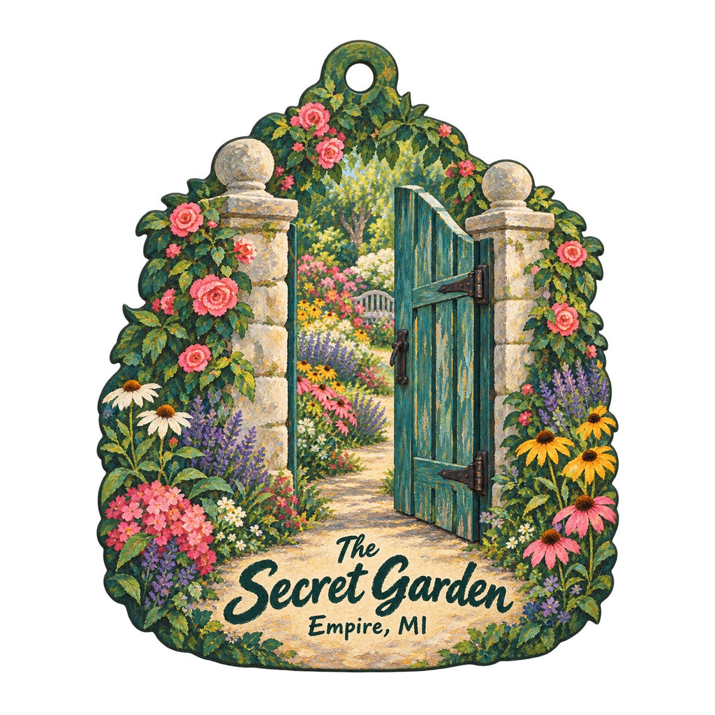The Secret Garden Logo custom wood ornament OC608 on white