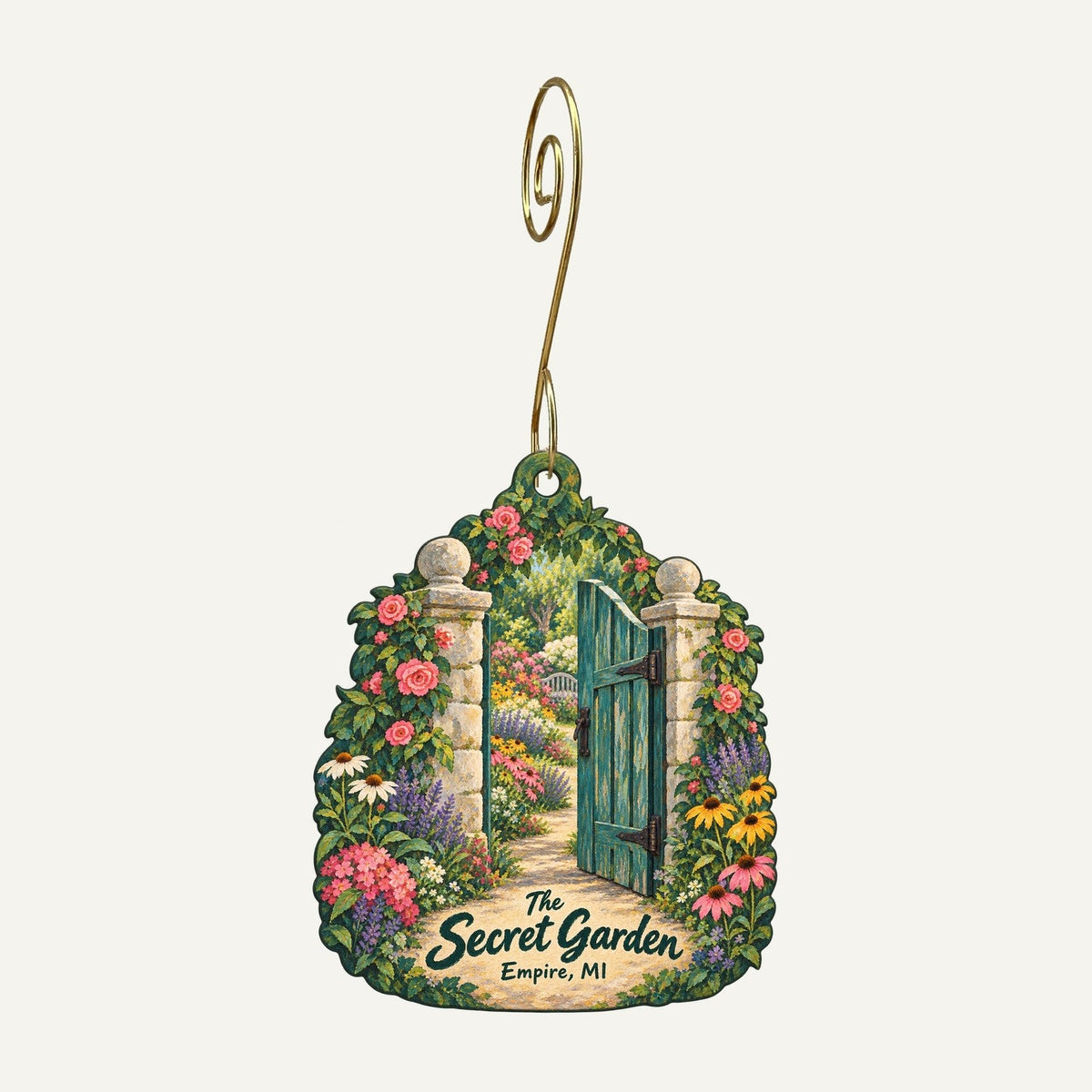The Secret Garden Logo custom wood ornament OC608 hanging on hook
