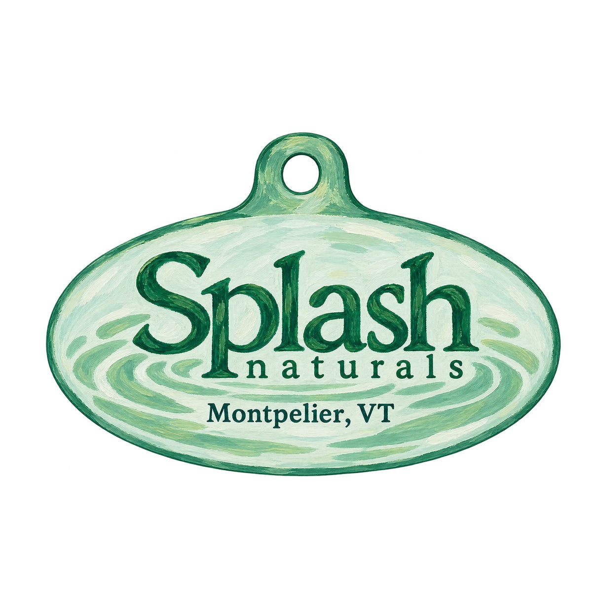 Splash Naturals Logo custom wood ornament OC617 on white