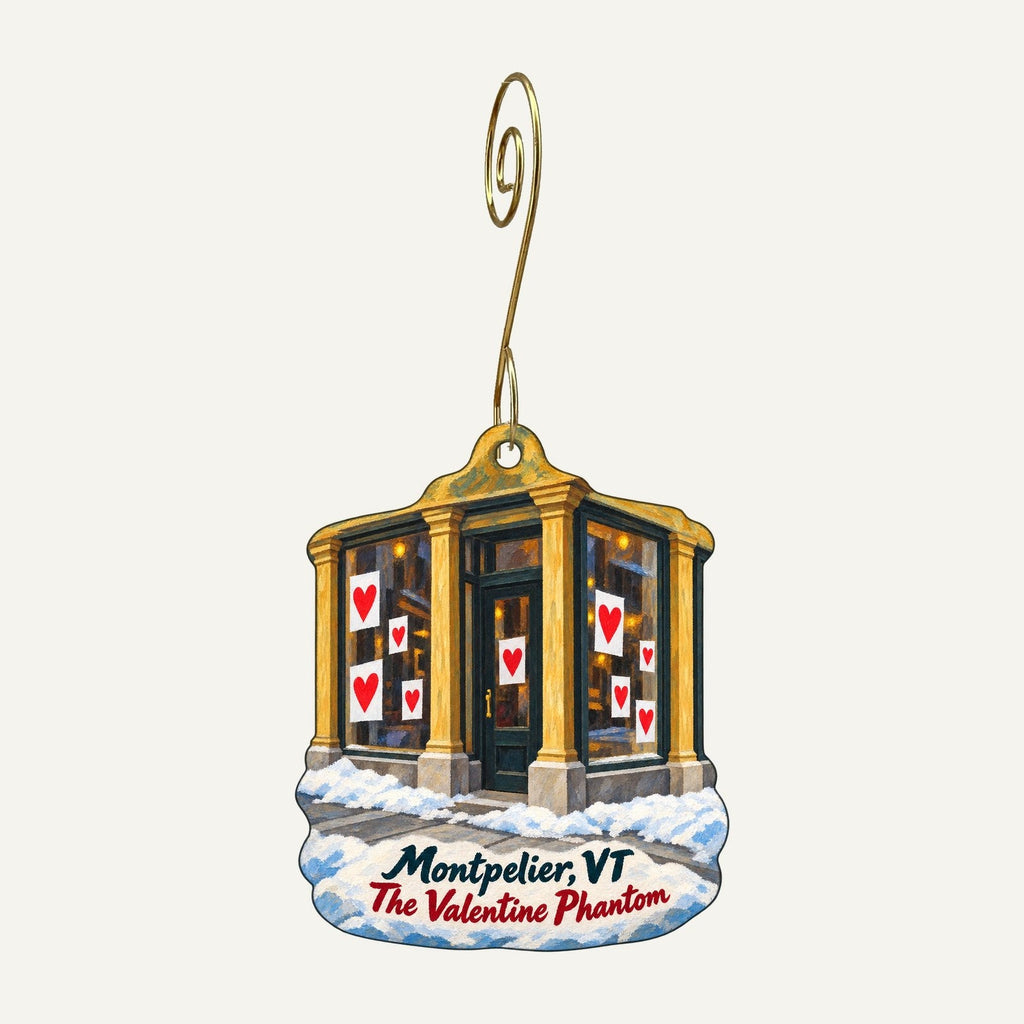 Splash Naturals Town Icon custom wood ornament OC619 hanging on hook