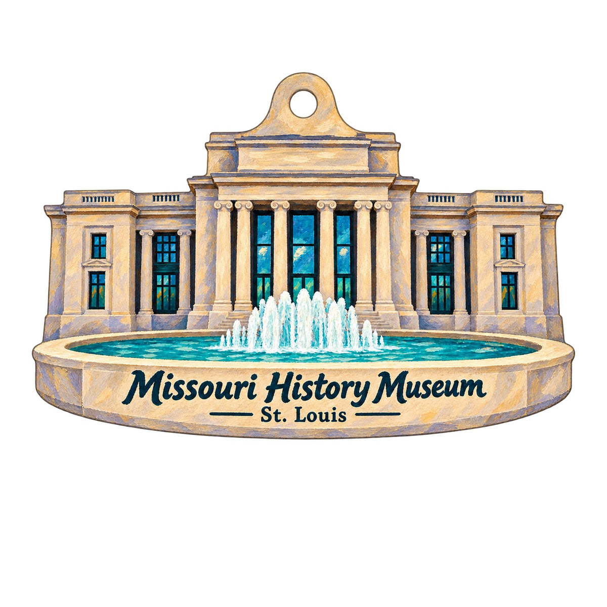Missouri History Museum Logo custom wood ornament OC620 on white