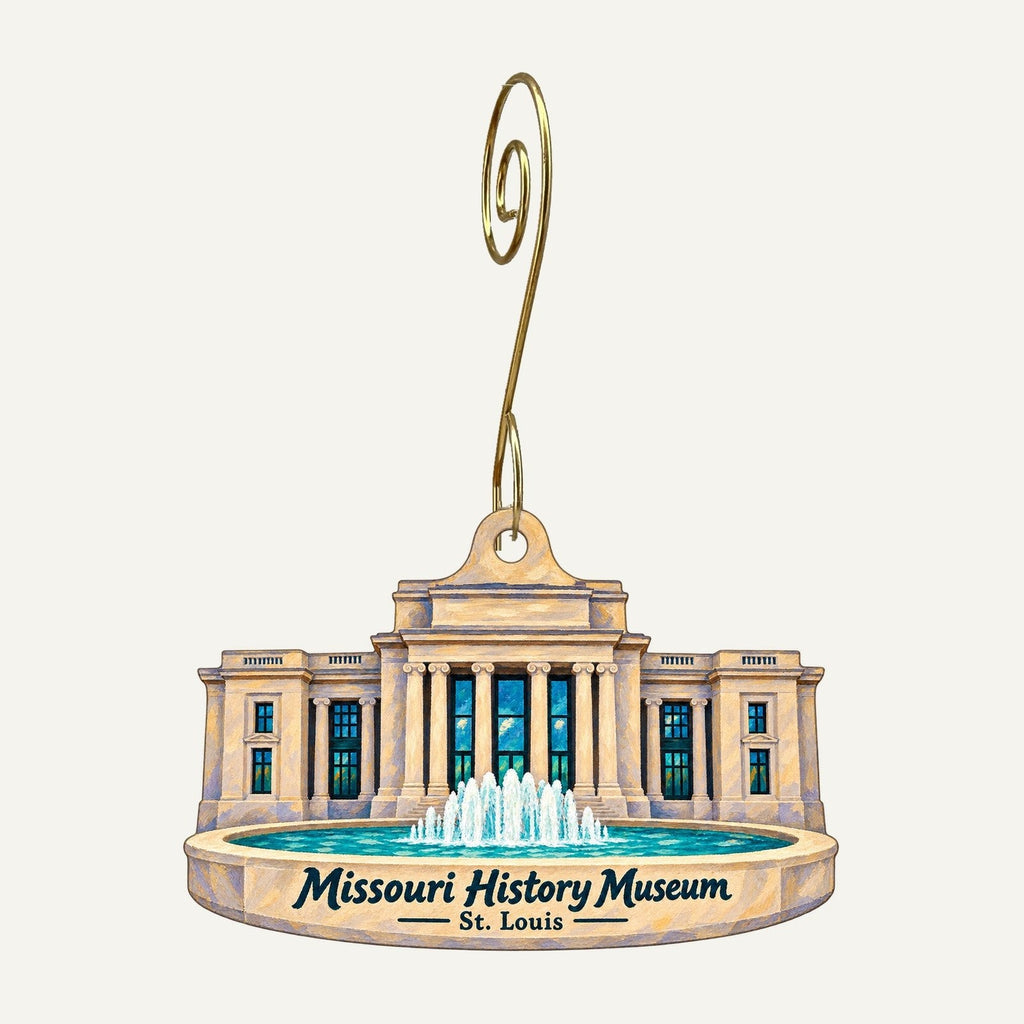 Missouri History Museum Logo custom wood ornament OC620 hanging on hook