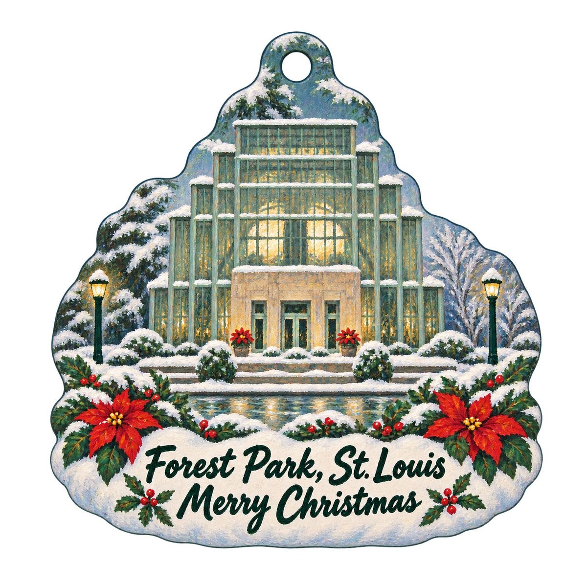 Missouri History Museum Christmas custom wood ornament OC621 on white