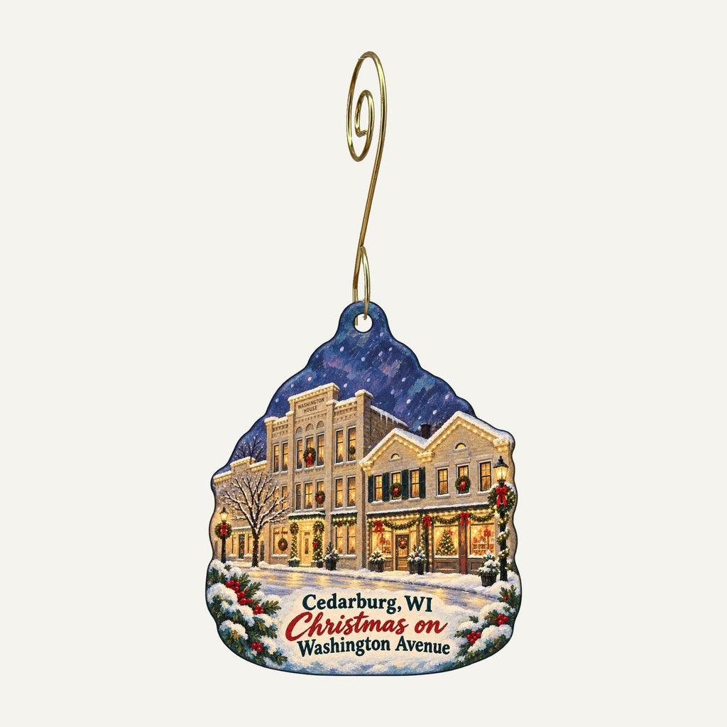 Lillies Christmas custom wood ornament OC627 hanging on hook