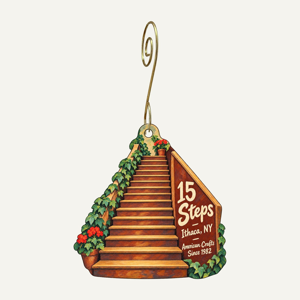 15 Steps Logo custom wood ornament OC629 hanging on hook