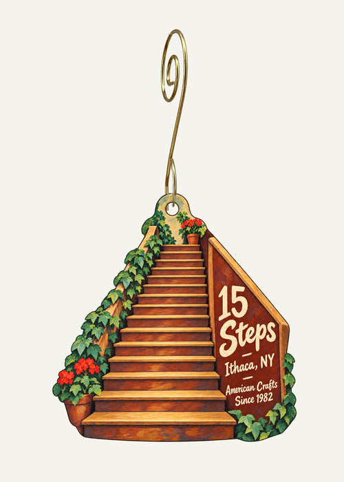 15 Steps Logo custom wood ornament OC629 hanging on hook