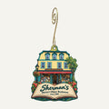 Sherman's Maine Coast Book Shops Logo custom wood ornament OC62 hanging on hook