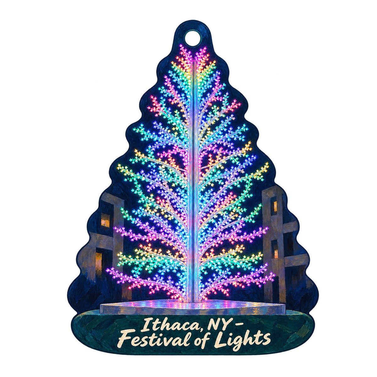 15 Steps Christmas custom wood ornament OC630 on white