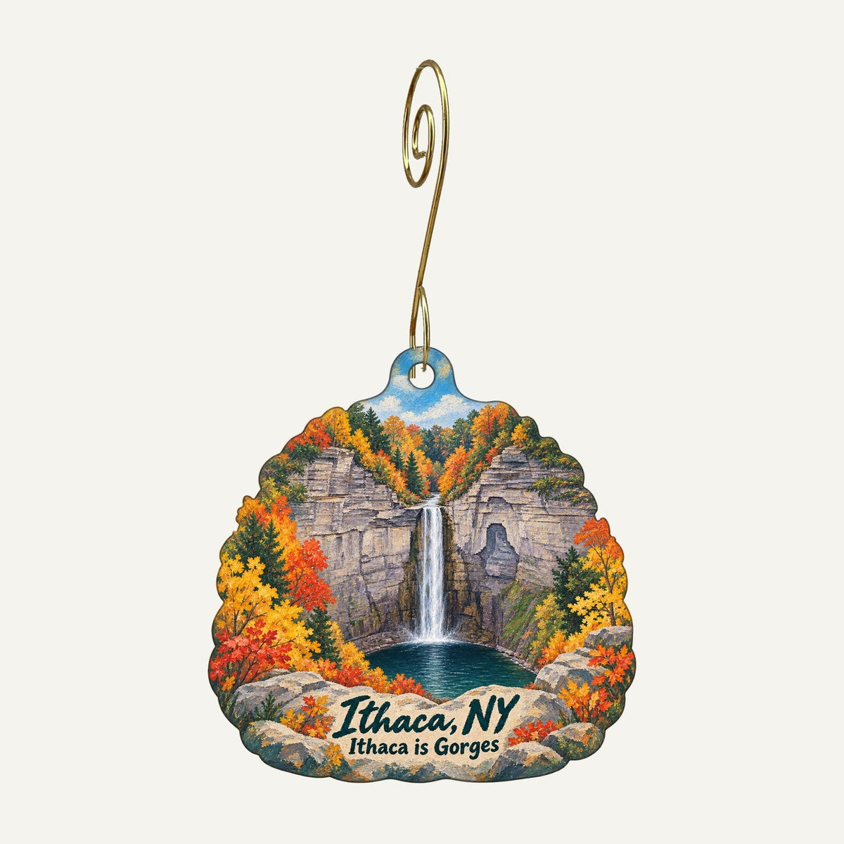 15 Steps Town Icon custom wood ornament OC631 hanging on hook