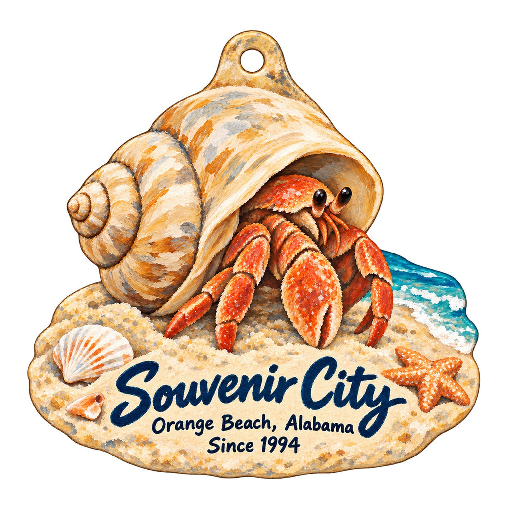 Souvenir City Logo custom wood ornament OC632 on white