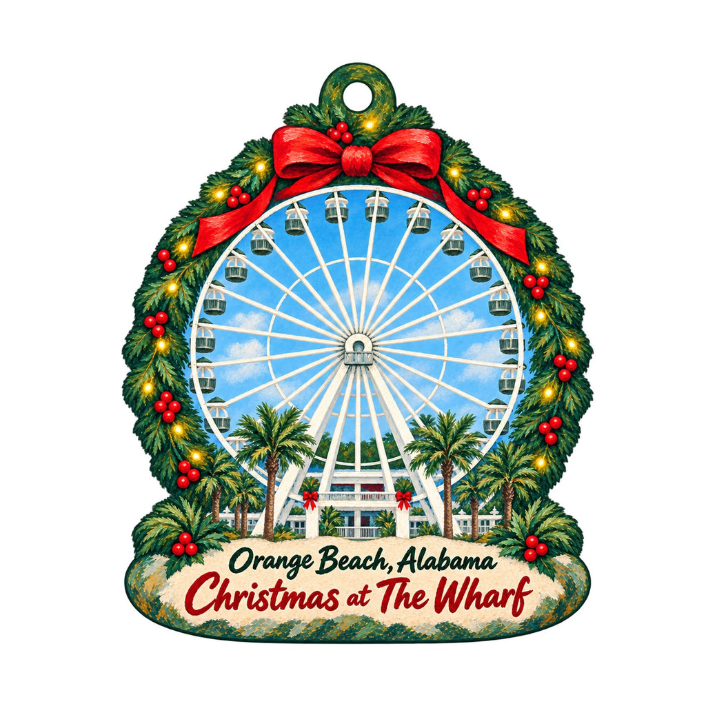 Souvenir City Christmas custom wood ornament OC633 on white