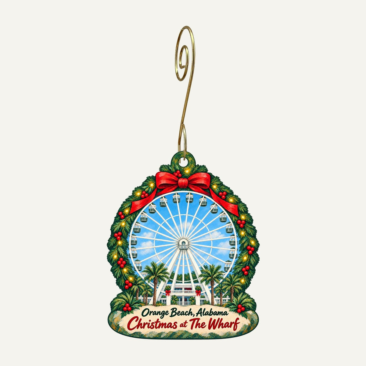Souvenir City Christmas custom wood ornament OC633 hanging on hook