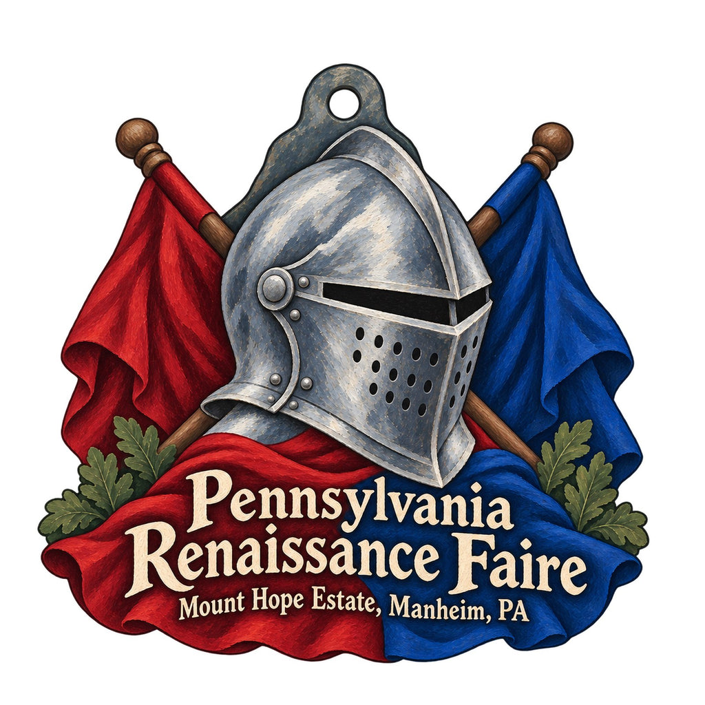 Pennsylvania Renaissance Faire at Mount Hope Estate Logo custom wood ornament OC635 on white