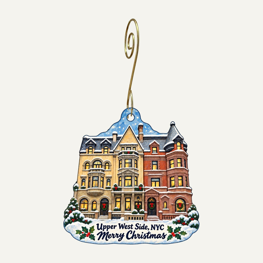 Magpie Christmas custom wood ornament OC639 hanging on hook