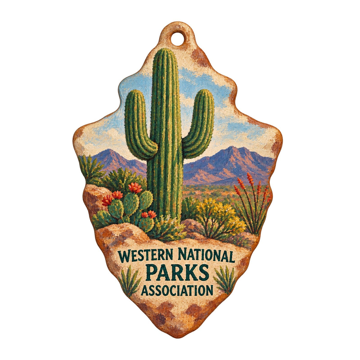 Western National Parks Association Logo custom wood ornament OC647 on white