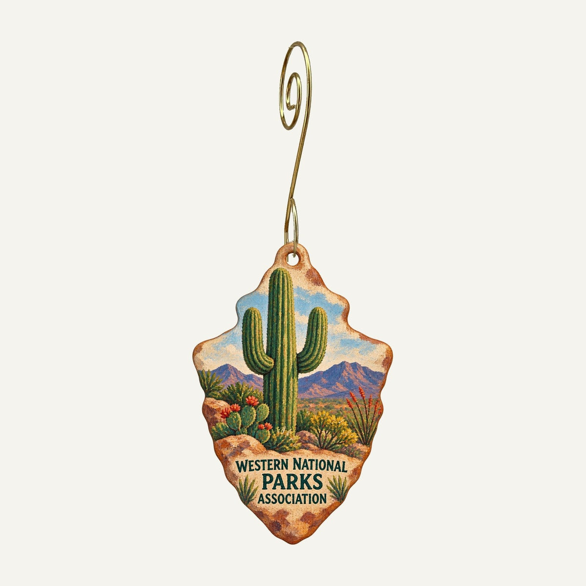 Western National Parks Association Logo custom wood ornament OC647 hanging on hook