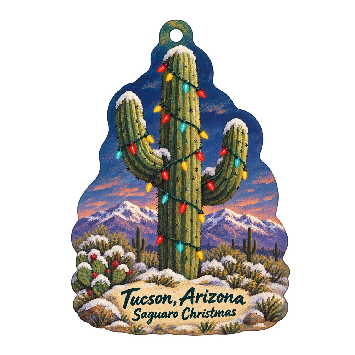 Western National Parks Association Christmas custom wood ornament OC648 on white