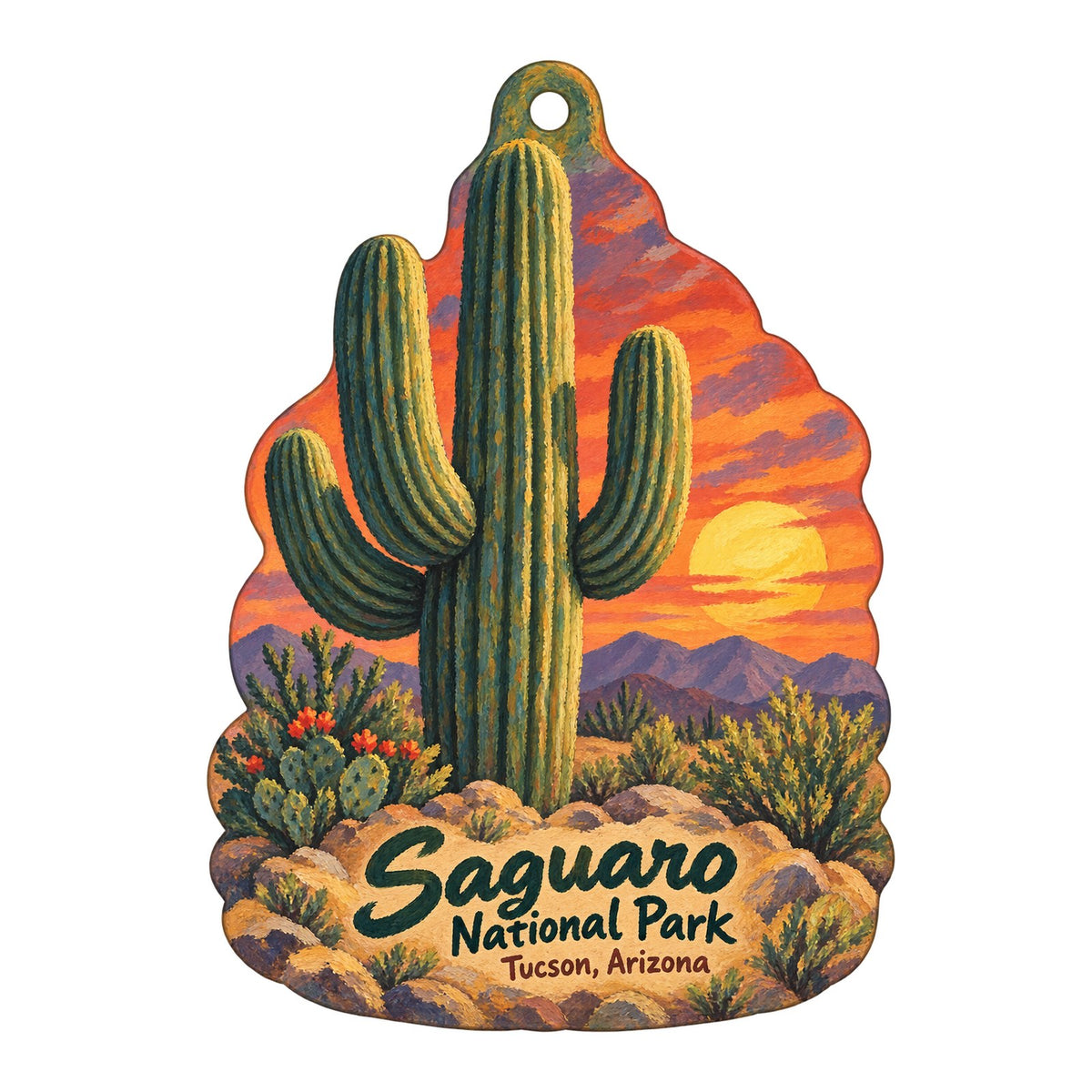 Western National Parks Association Town Icon custom wood ornament OC649 on white