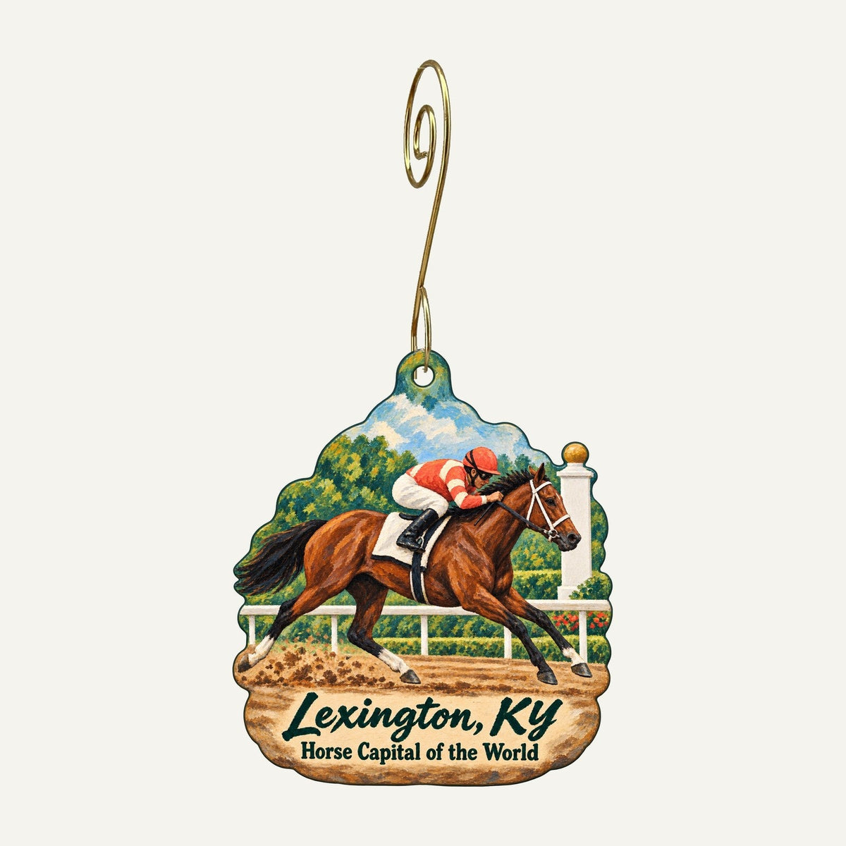 Coffee Times Coffee House Town Icon custom wood ornament OC652 hanging on hook